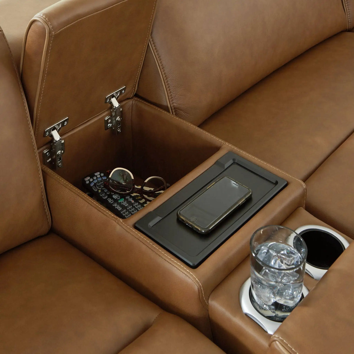 Magic Man Reclining Sectional | Power Reclining Loveseat | Plush Cushioning | Contemporary Design