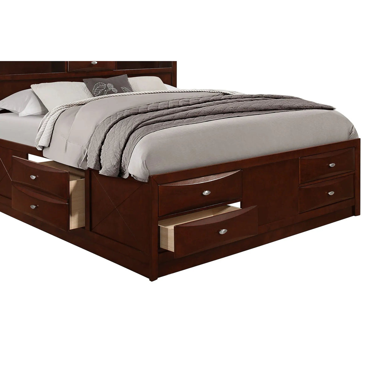 Lucille Storage Bed | Bookcase Headboard | Six Drawers | Fully Slatted Design