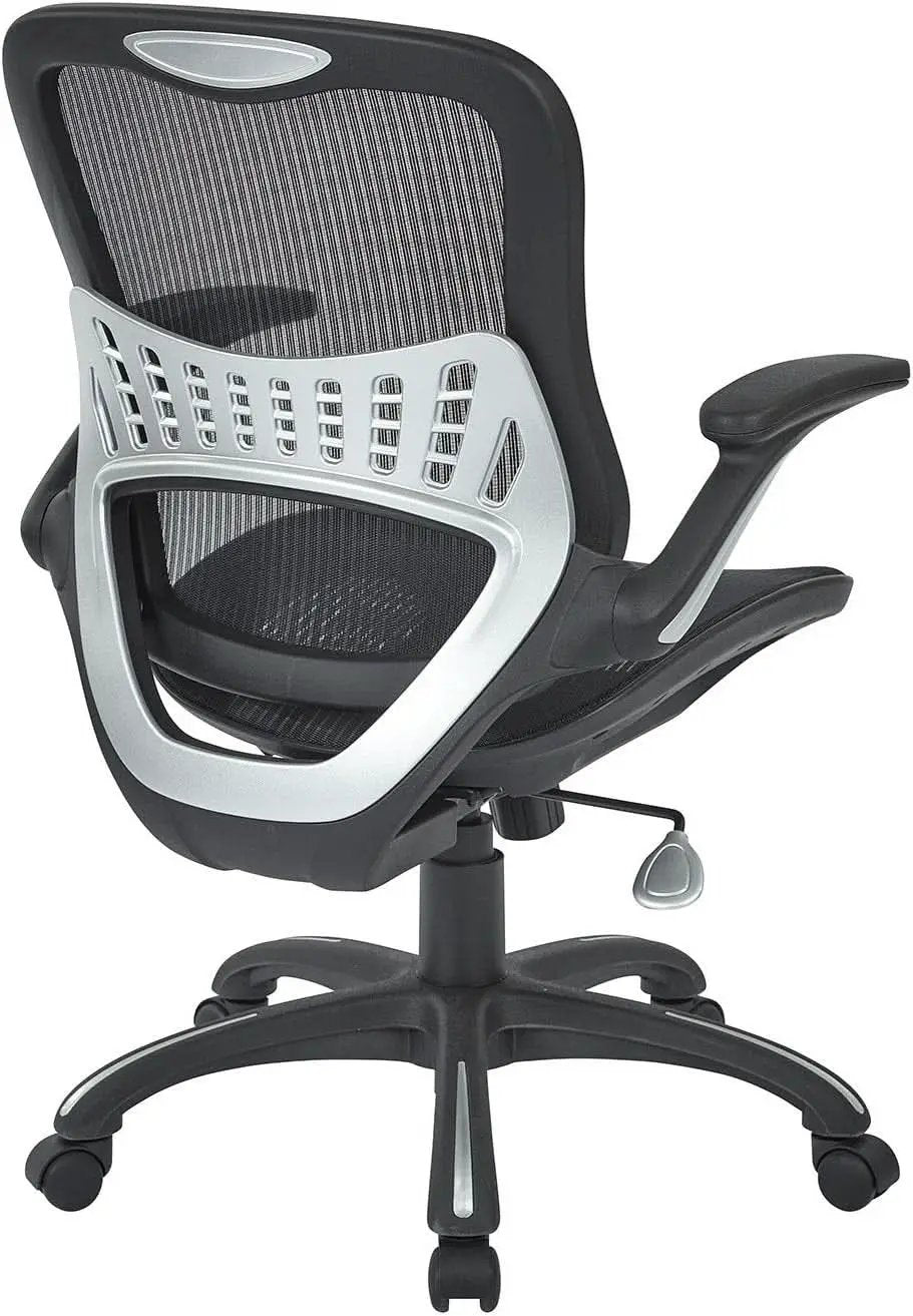 Office Star Ventilated Desk Chair With Breathable Mesh Seat Back Black Base from PriceLows™