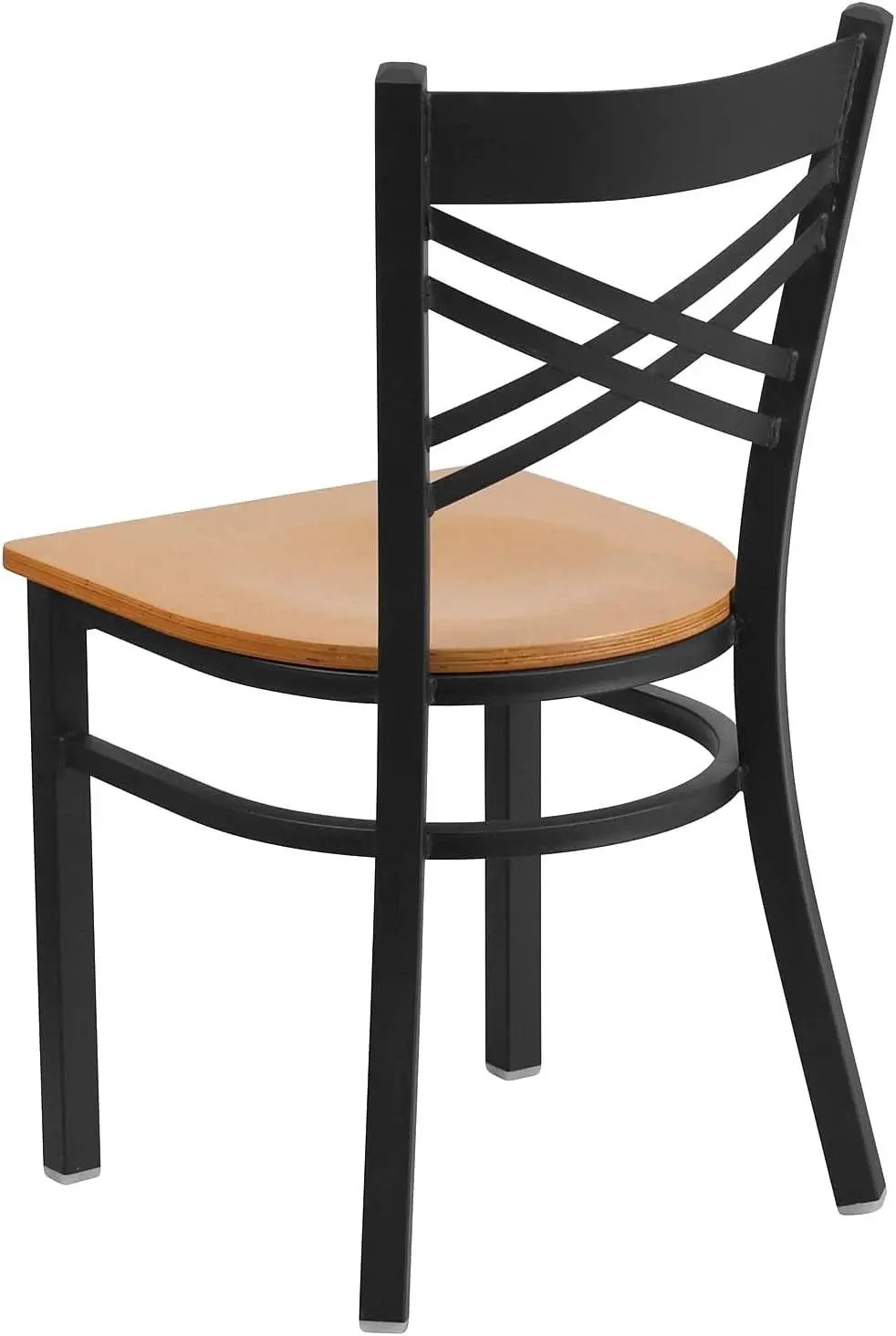 Two Pack Hercules Series Black X Back Metal Dining Chairs With Natural Wood Seats from PriceLows™