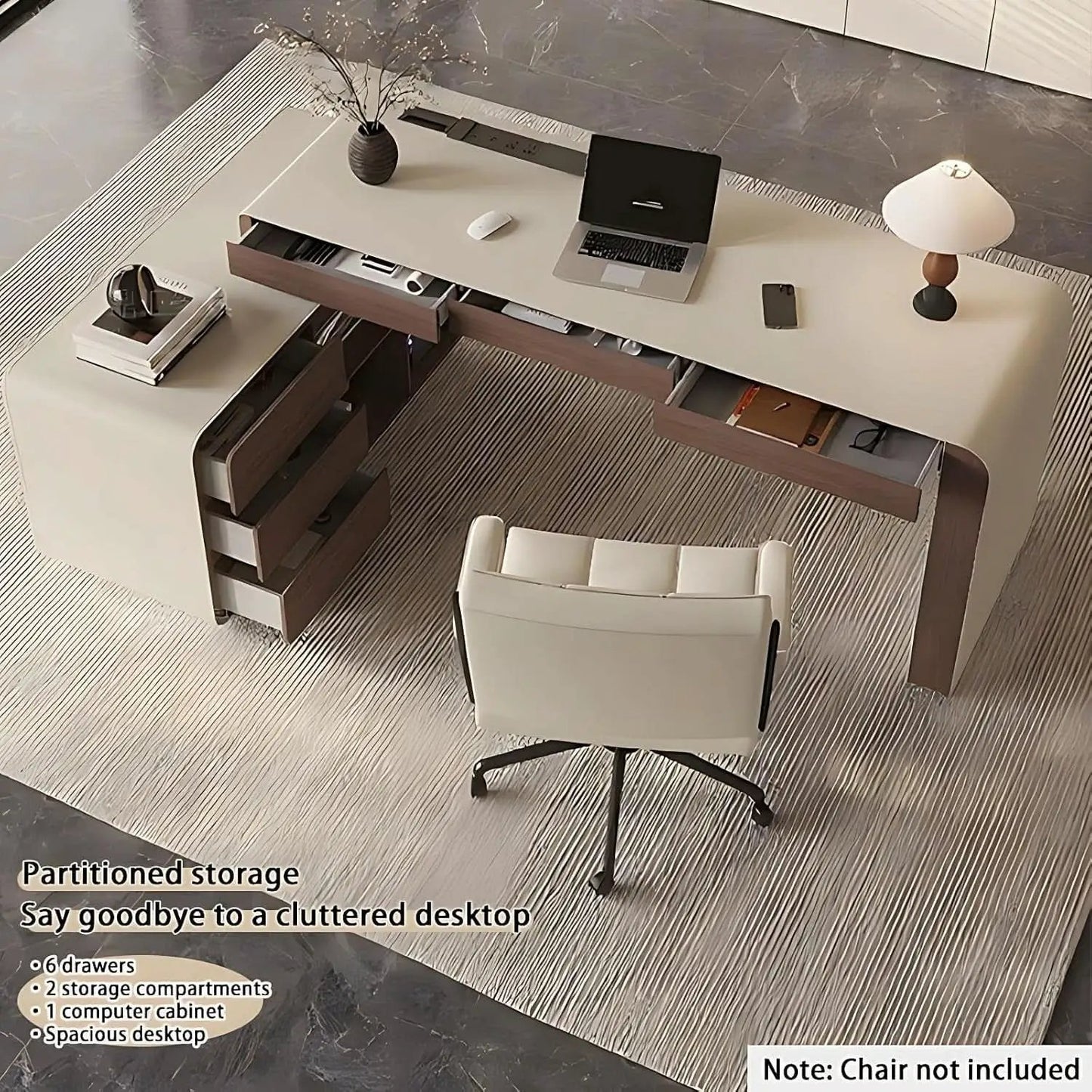 Premium L Shaped Executive Desk 72In Multifunctional from PriceLows™