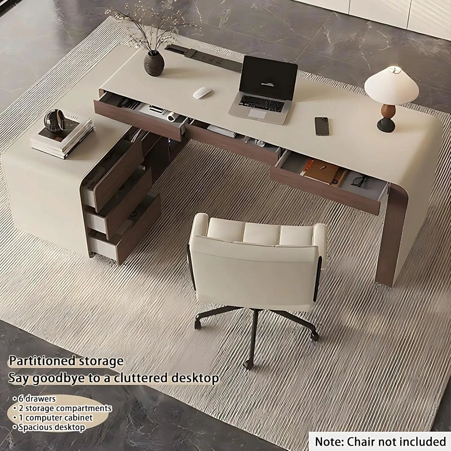 Premium L Shaped Executive Desk 72In Multifunctional from PriceLows™