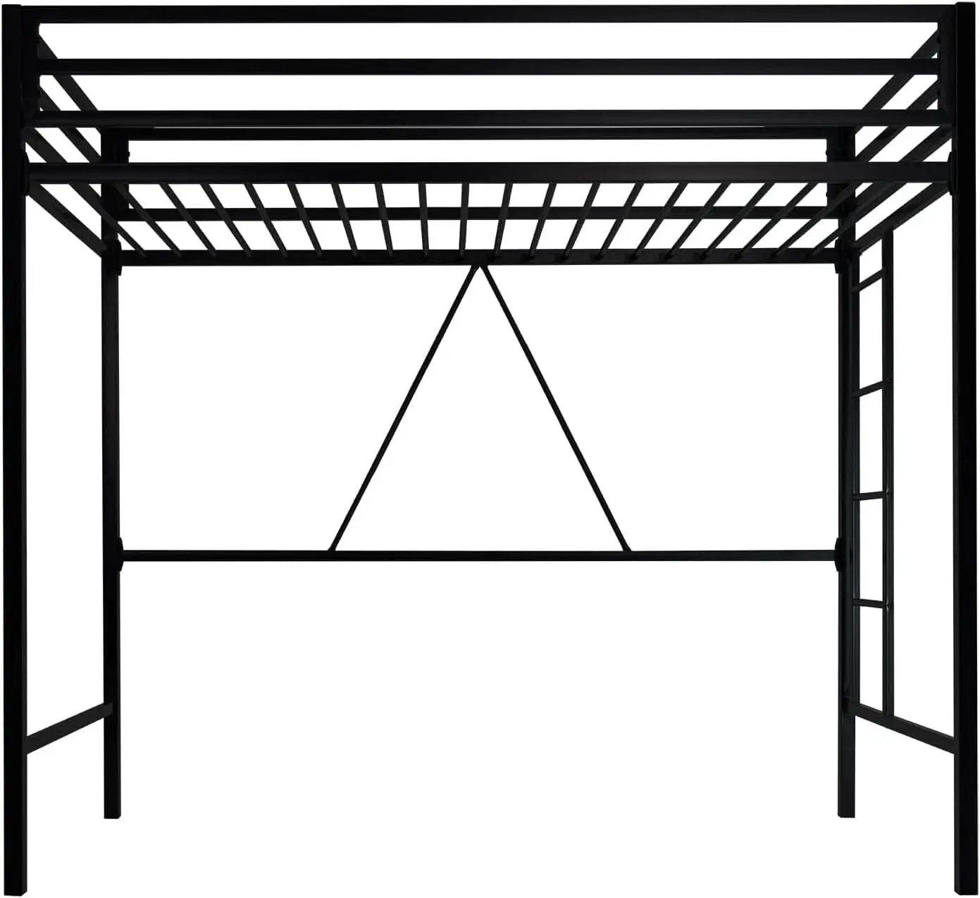 Loft Bed Twin Size Black With Ladder And Guardrail from PriceLows™