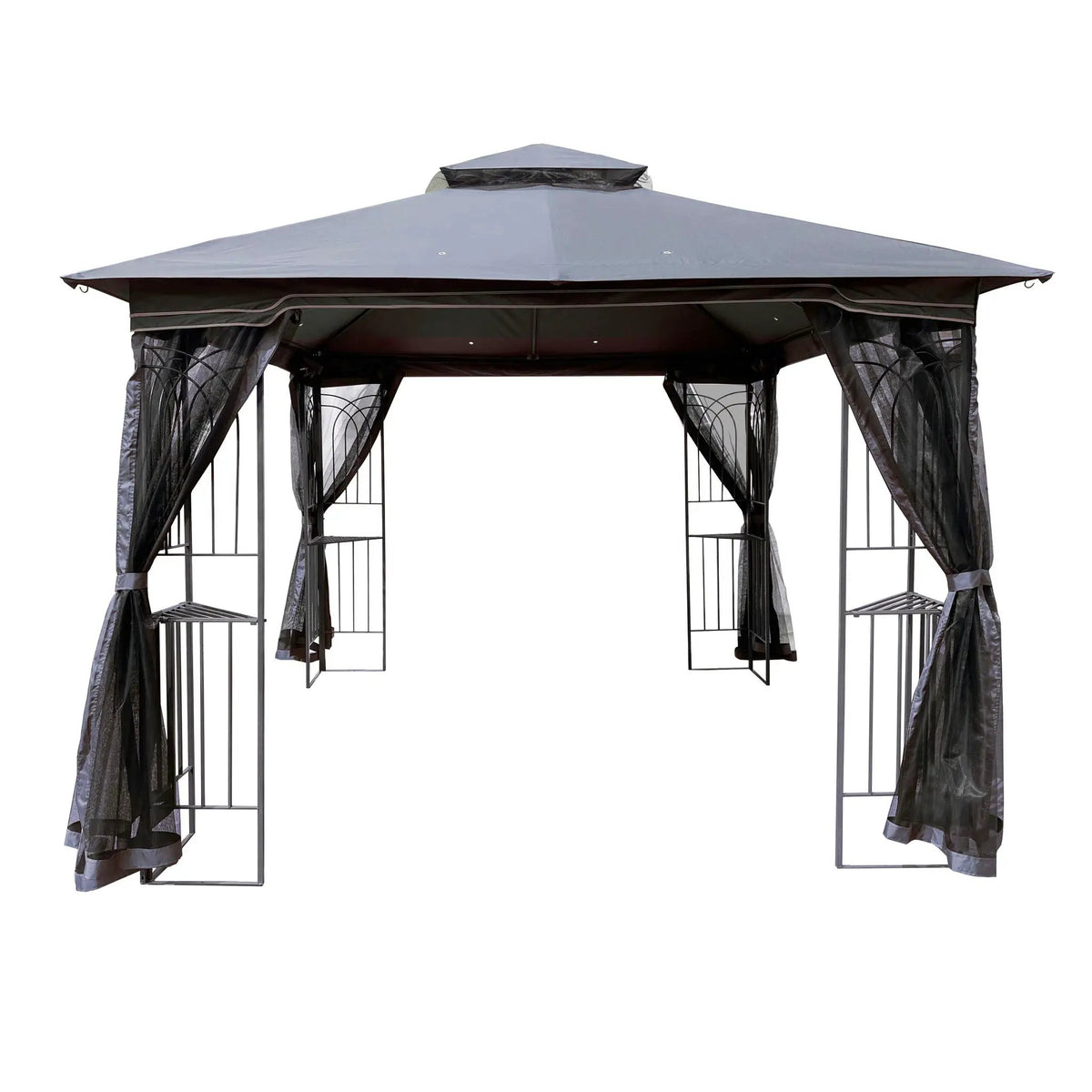Patio Gazebo Tent | Ventilated Double Roof | Mosquito Net | Steel Frame