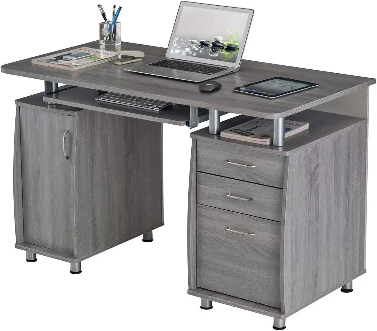 47.5 Inch Computer Desk Keyboard Tray File Cabinet from PriceLows™