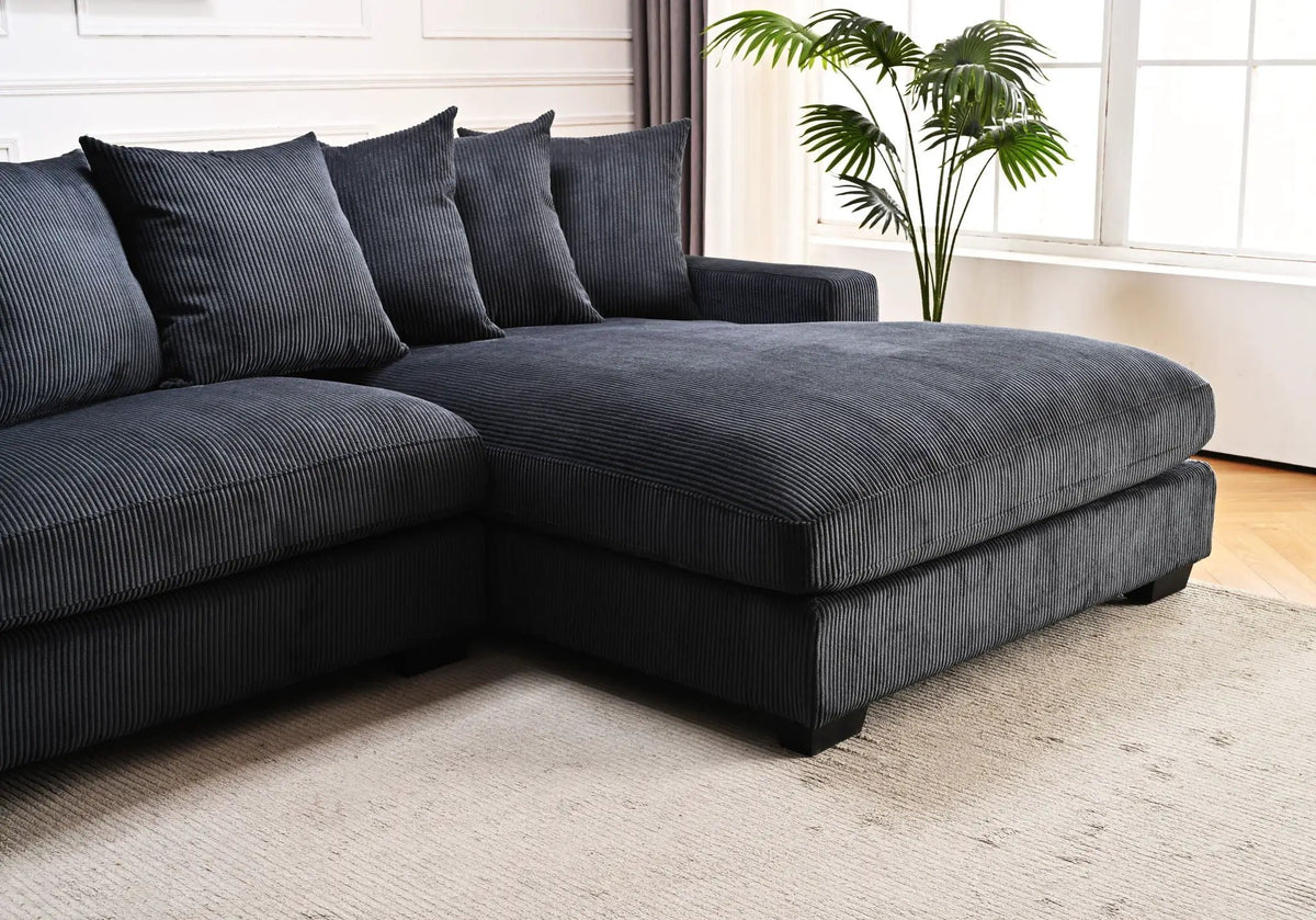 Luxe Oversized Sectional Sofa | 2 Piece L Shaped Couch | Chaise Included | Deep-Seated Design