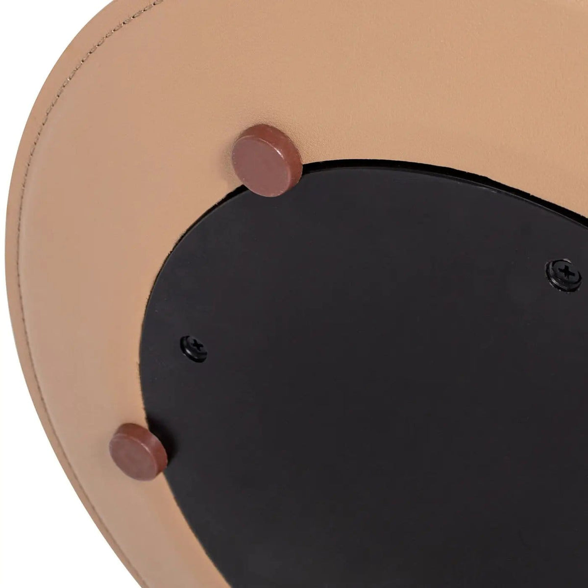 Mode Leatherette Round C-Shaped Sofa Side Table | 18 x 18 x 22.5 in | Living Room Furniture | Saddle Brown