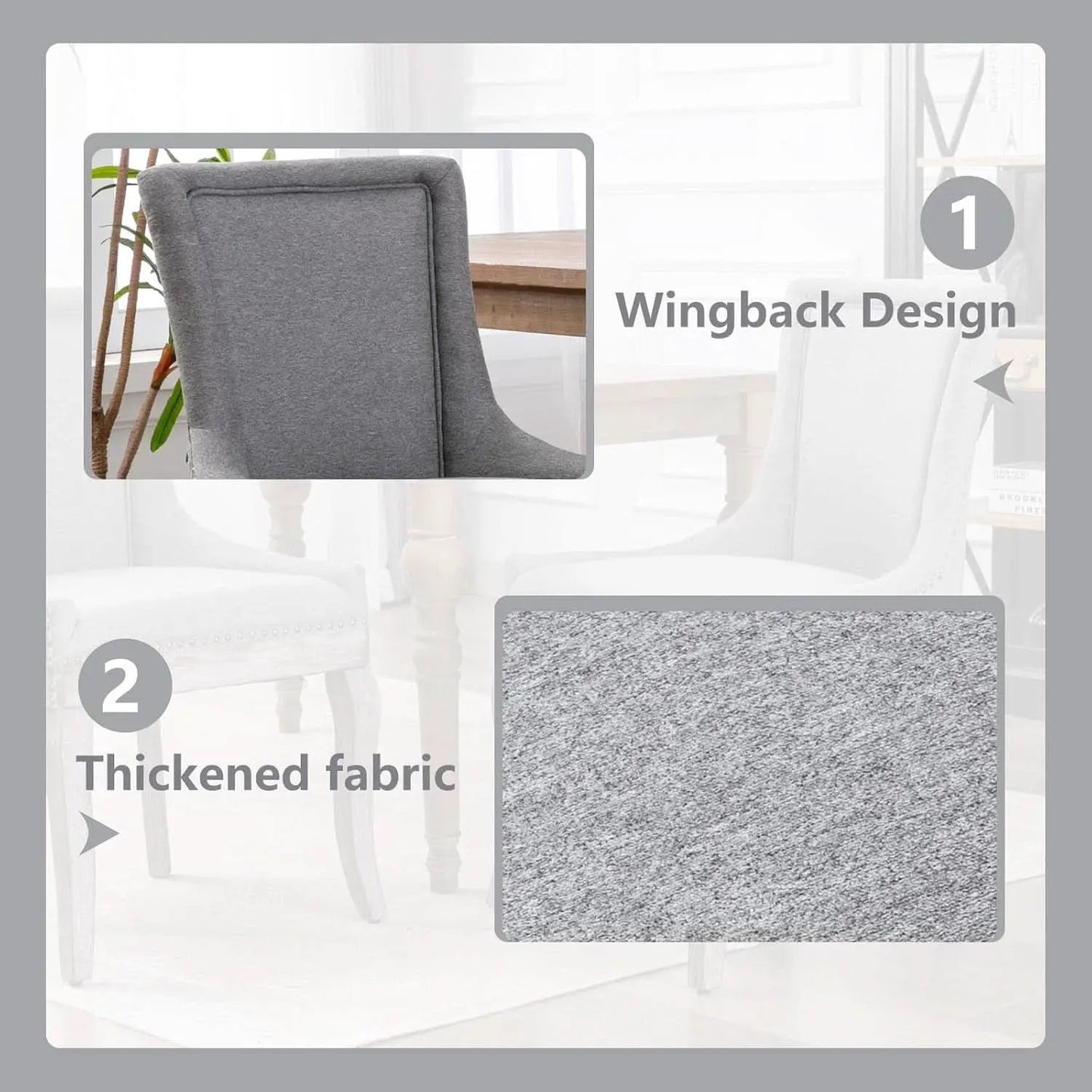 Grey High Back Dining Chairs Set Of 2 For Kitchen Use from PriceLows™