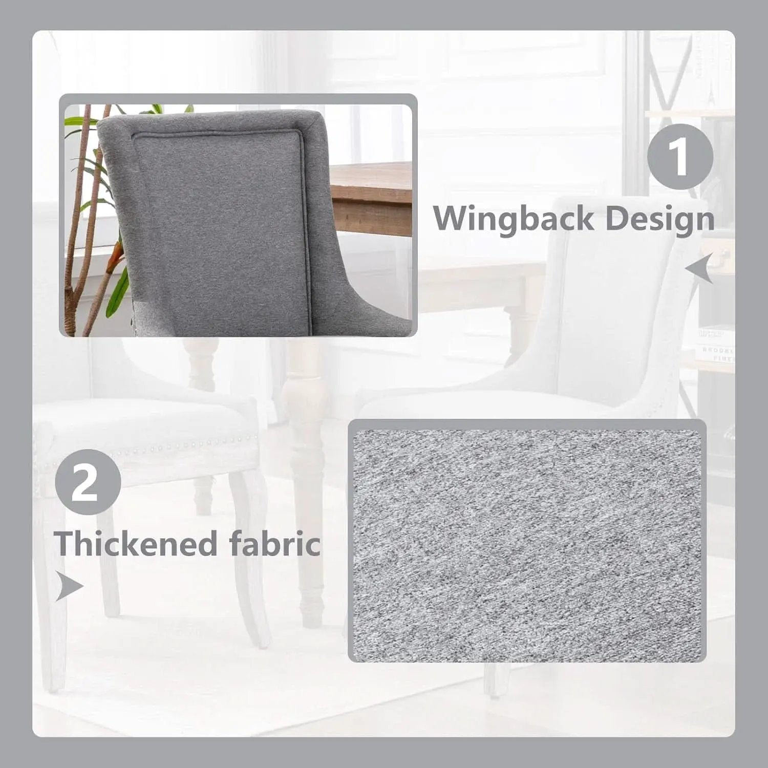 Grey High Back Dining Chairs Set Of 2 For Kitchen Use from PriceLows™