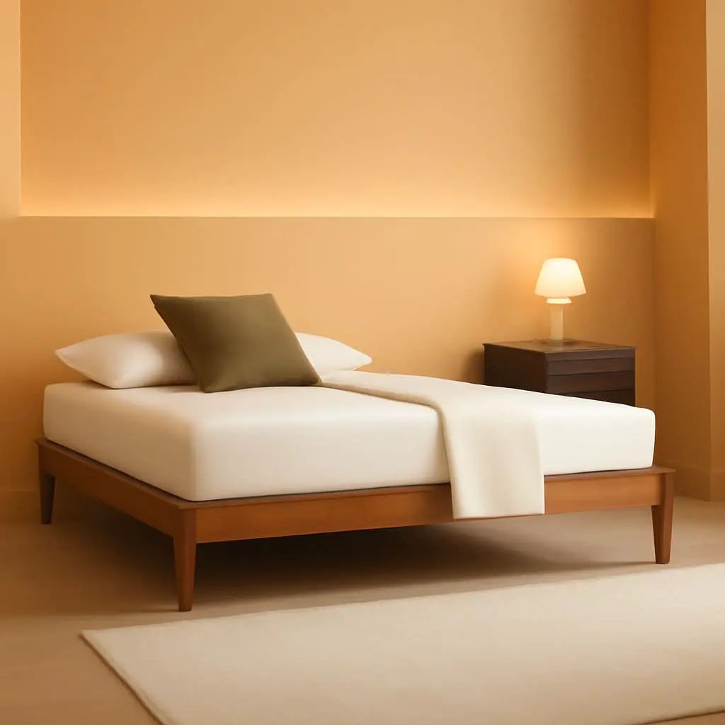 Queen Solid Pine Platform Bed With Slats No Box Spring from PriceLows™