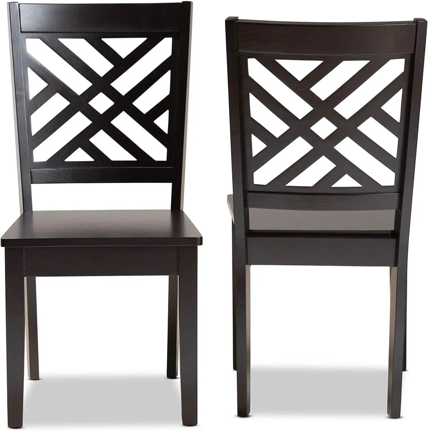 Caron Dark Brown Wood Dining Chairs Set Two Piece Collection from PriceLows™