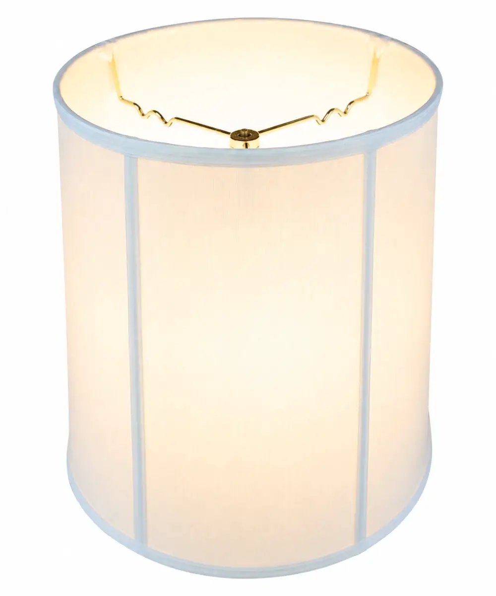 Drum Lampshade | White Shantung | Premium Fabric | 12x14x15