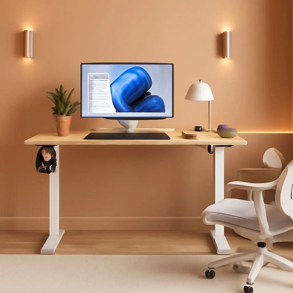 48 Inch Natural Electric Standing Desk With Memory Presets from PriceLows™