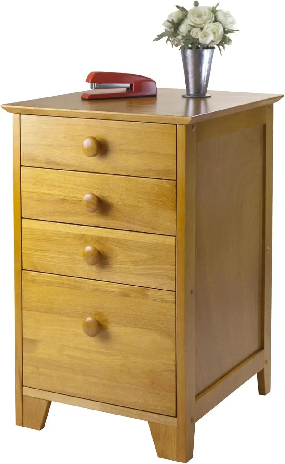 Studio File Cabinet Honey Finish With Three Drawers from PriceLows™