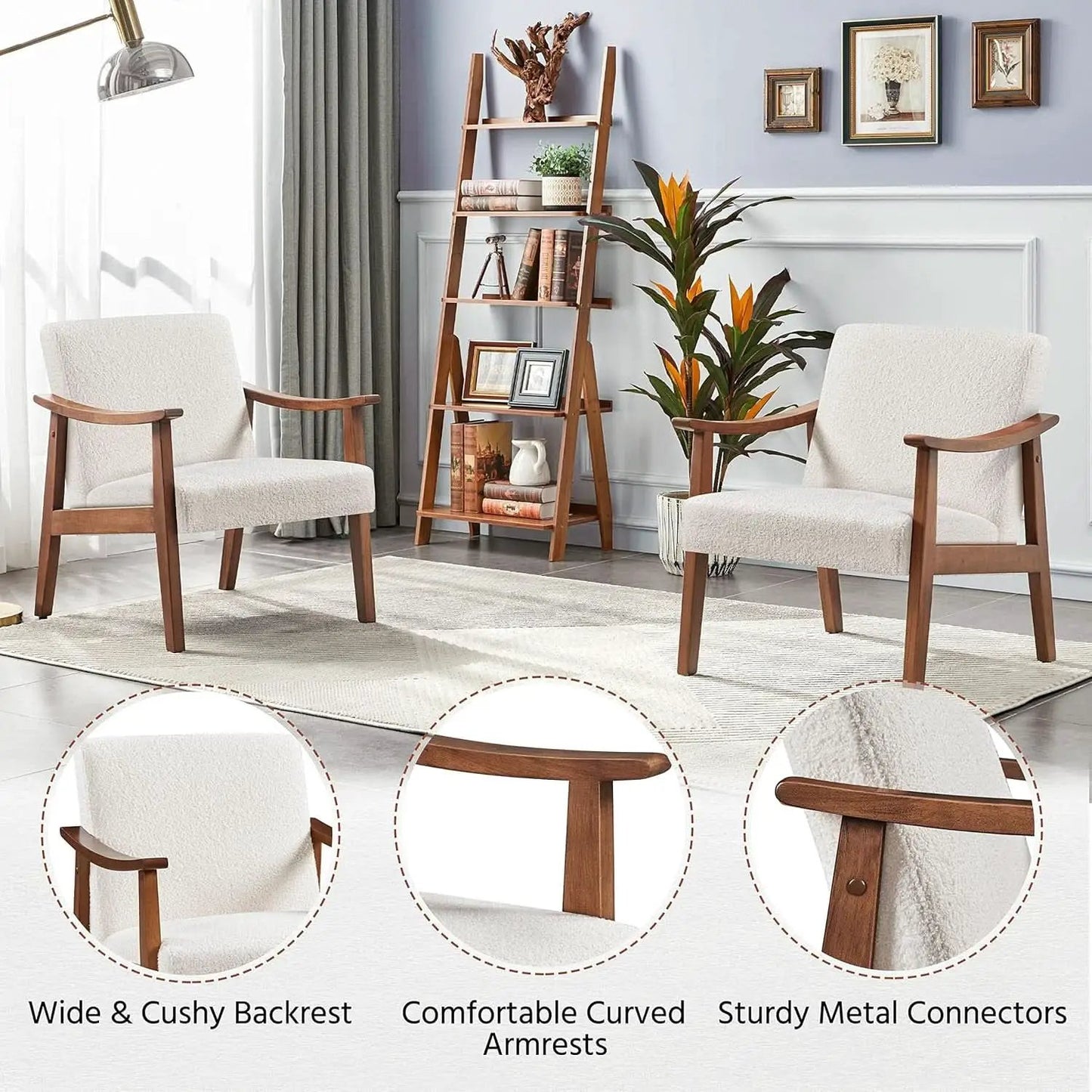 Ivory Professionally Upholstered Fabric Armchair High Back from PriceLows™