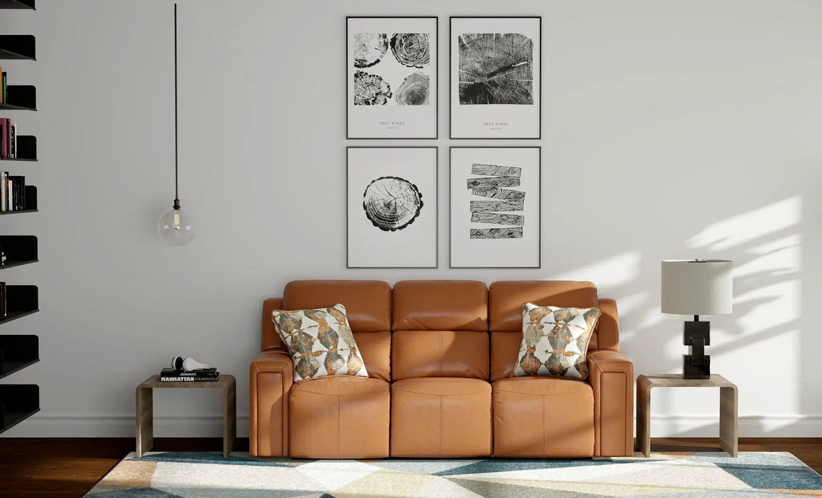 Arezzo Power Headrest Power Reclining Sofa With Zero Gravity/Extended Ottoman | 2 Pieces | Leather | Living Room