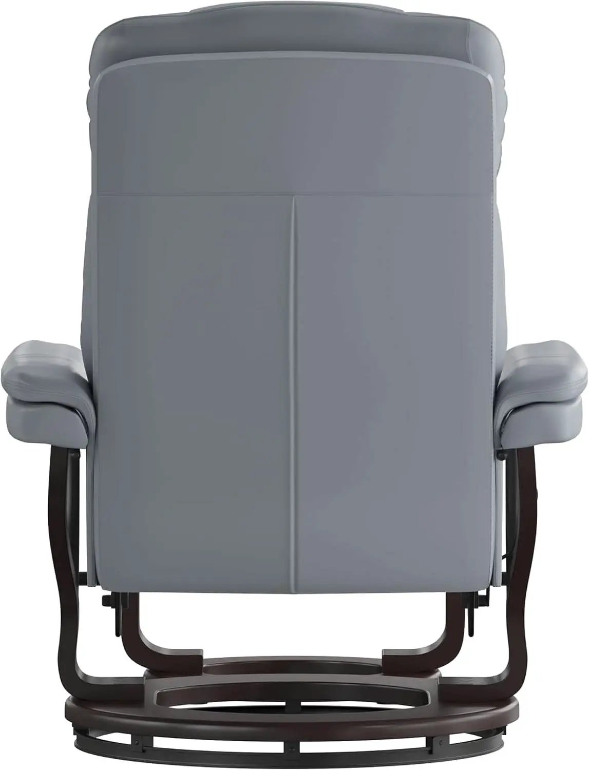 Gray Recliner With Swivel Mahogany Base And Ottoman from PriceLows™