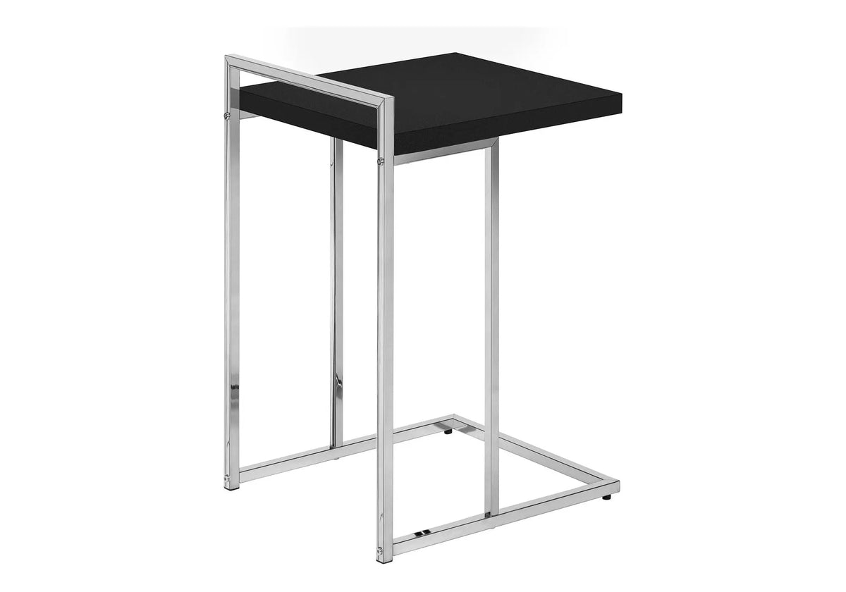 C-Shaped Accent Table | Sturdy Metal Base | Thick Rectangular Top | Portable And Lightweight