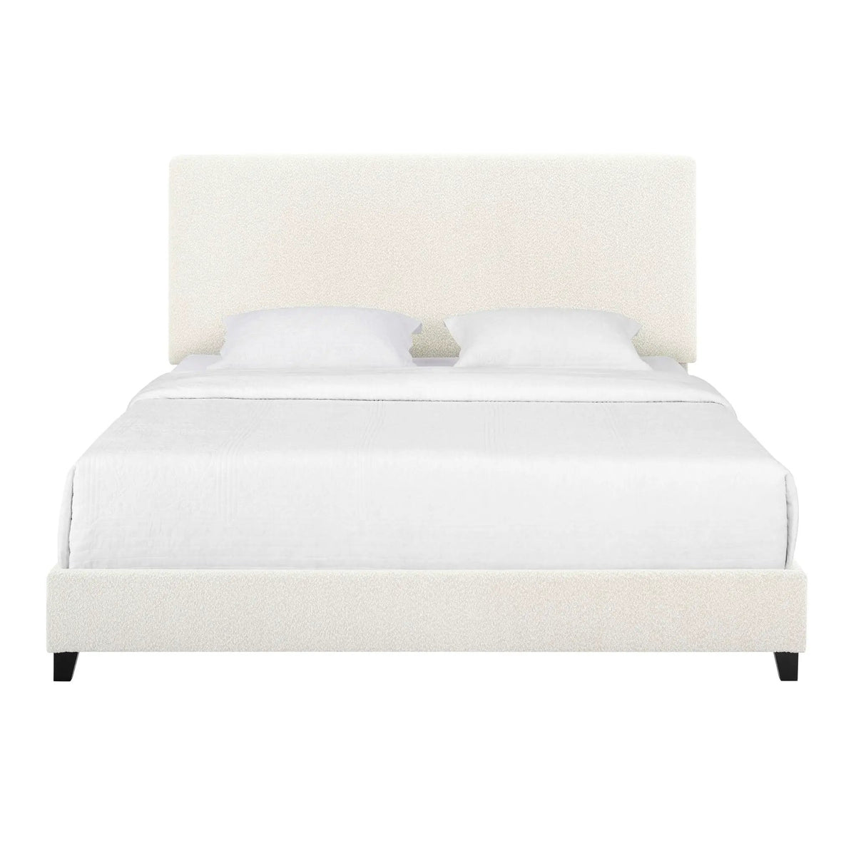 Upholstered Headboard Platform Bed | Laminated Veneer Lumber | CNC-Cut Plywood Frame | CertiPUR-US Foam