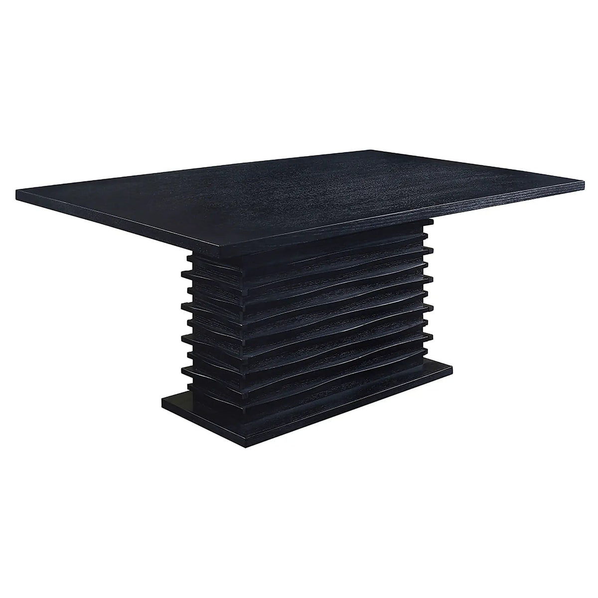 Stanton Rectangular 66-inch Dining Table | 65.75 x 42 x 30 in | Rubberwood & Engineered Wood | Black