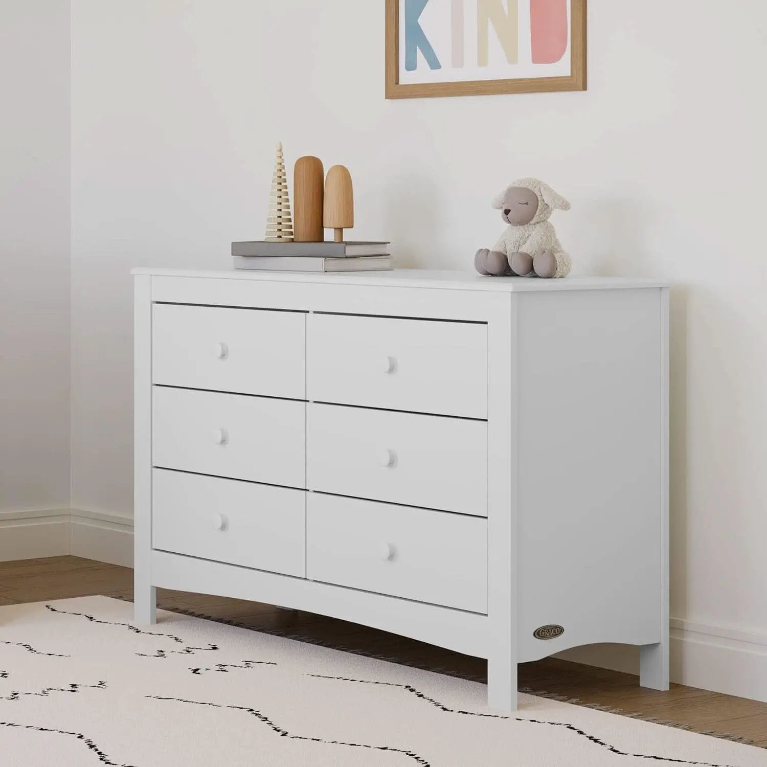 Noah White Six Drawer Dresser GREENGUARD Gold Certified from PriceLows™