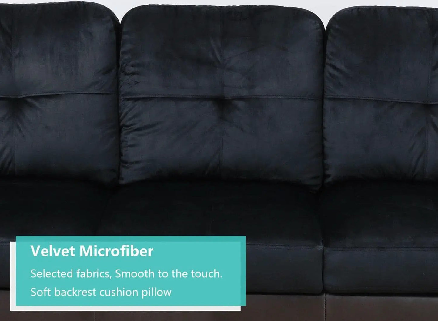 Midnight Blue 105 Inch L Shaped Sectional Sofa With Ottoman from PriceLows™