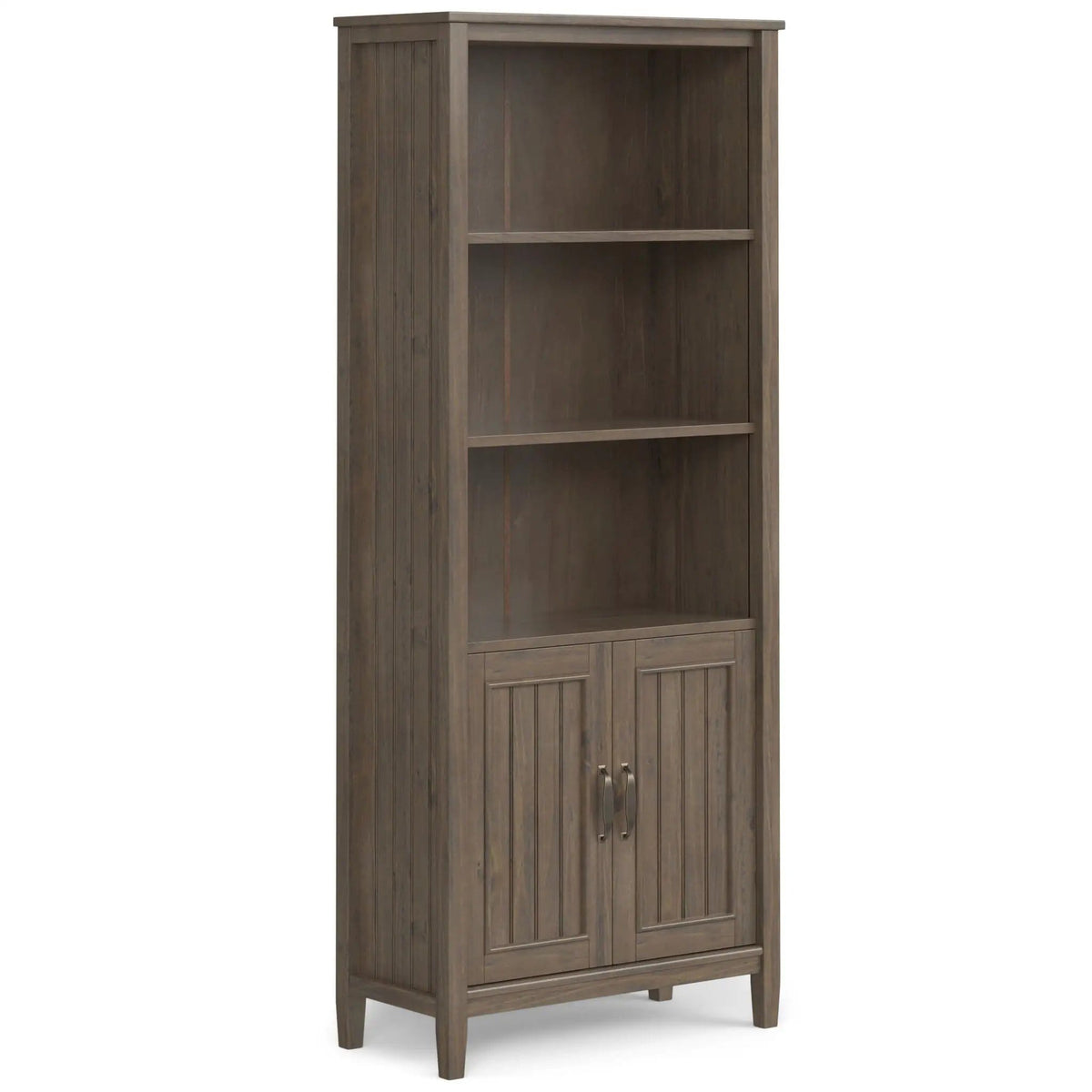 Lev Bookcase | 30 x 14 x 72 in | Solid Wood | Smoky Brown