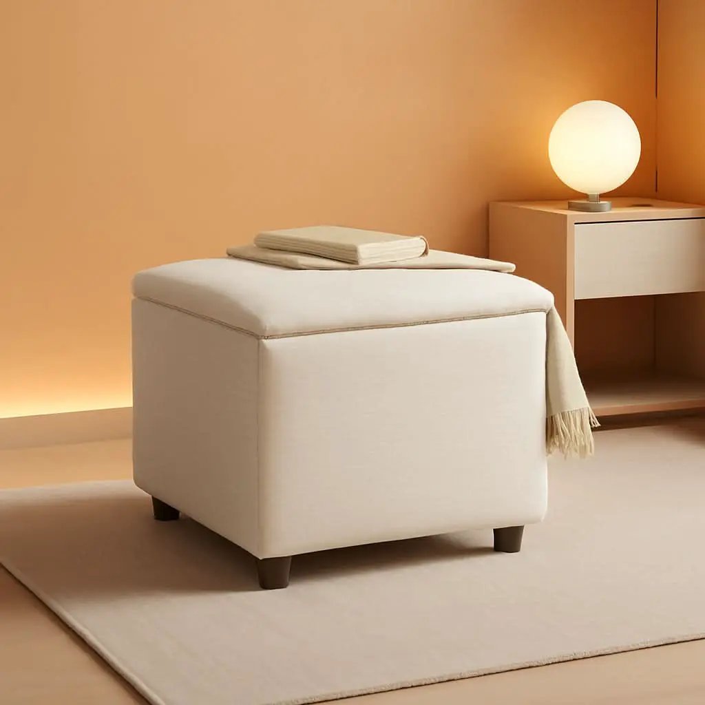 Thunder Grey Upholstered Ottoman For Nursing Moms Nursery from PriceLows™