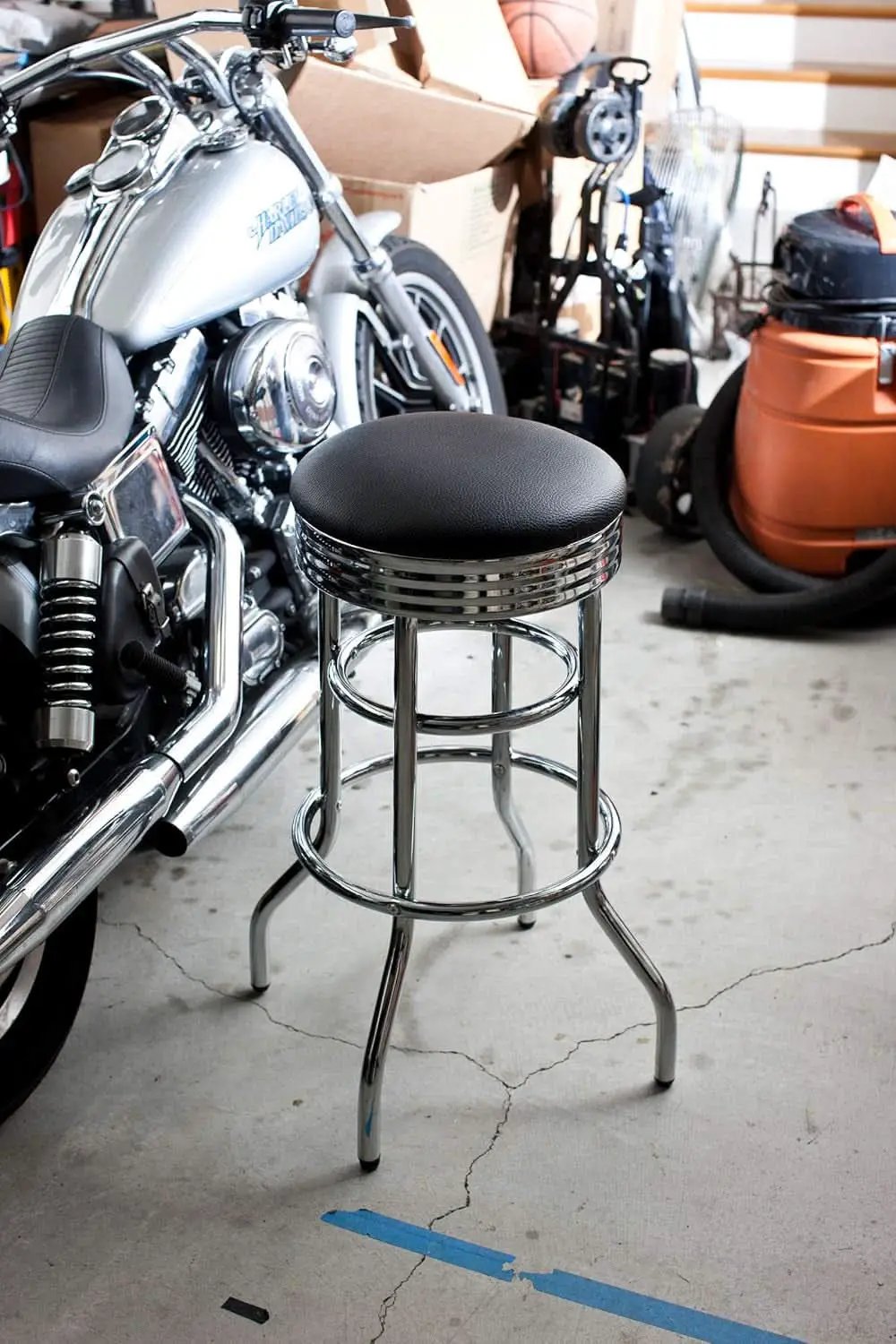 Heavy Duty Backless Swivel Bar Stools with Faux Leather from PriceLows™