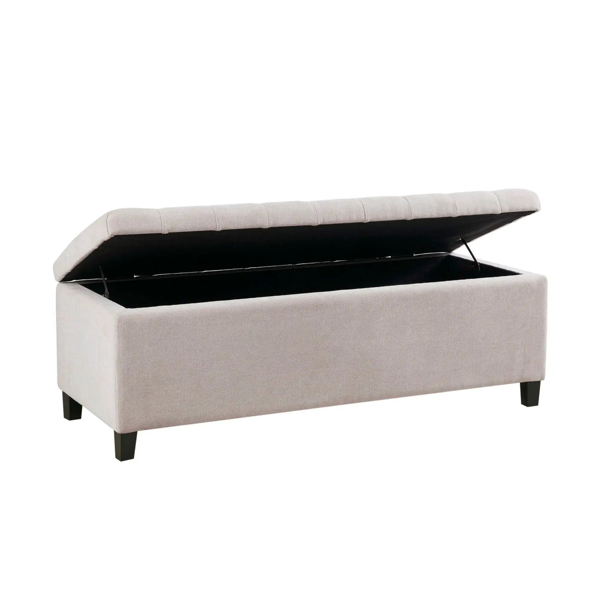 Tufted Soft Close Storage Bench | Button Tufted Top | Solid Wood Legs | 49 Inch Width