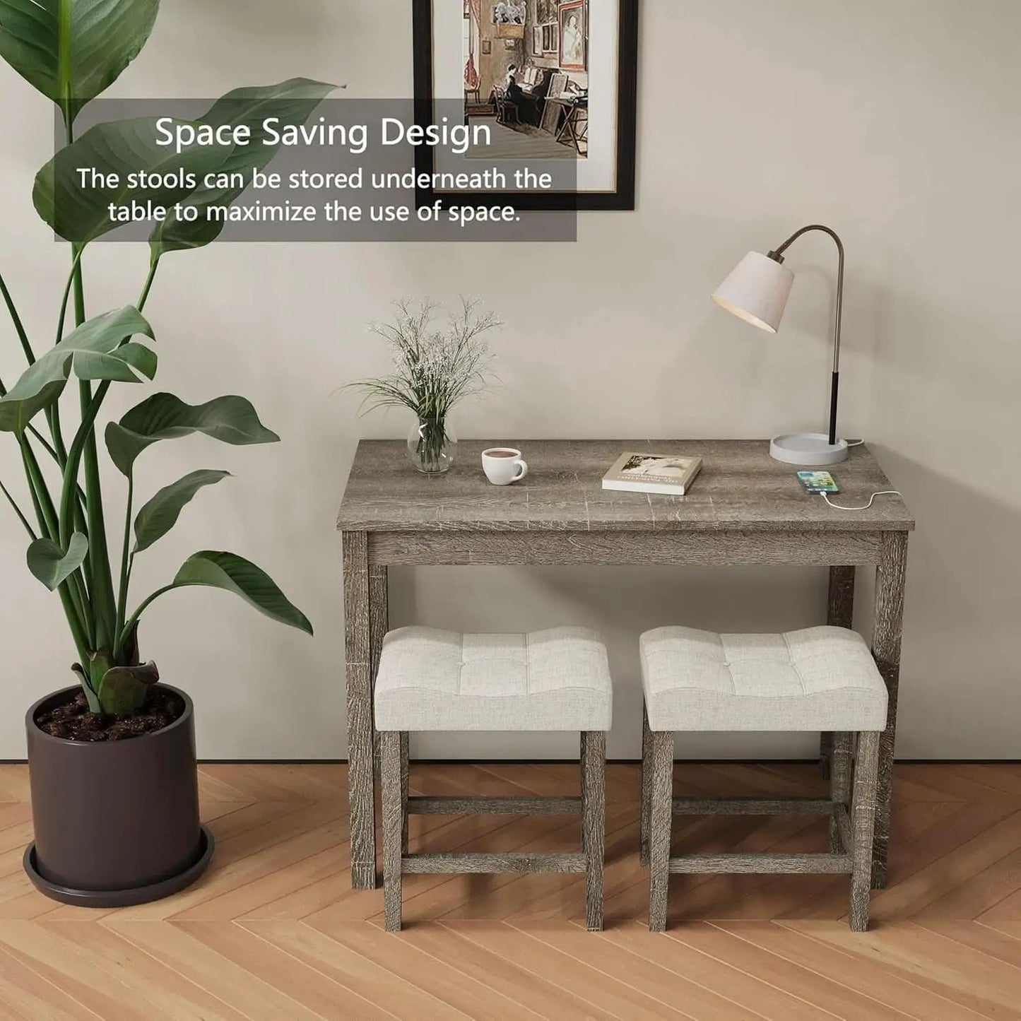Sophisticated Walnut Finish Counter Height Bar Table from PriceLows™