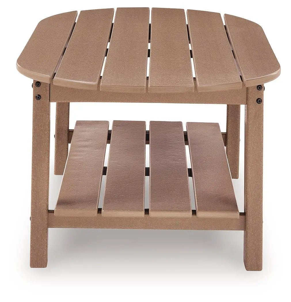 Grover Beach Oval Outdoor Table | Natural Neutral Style | 48 Inch Width | Patio Coffee Table