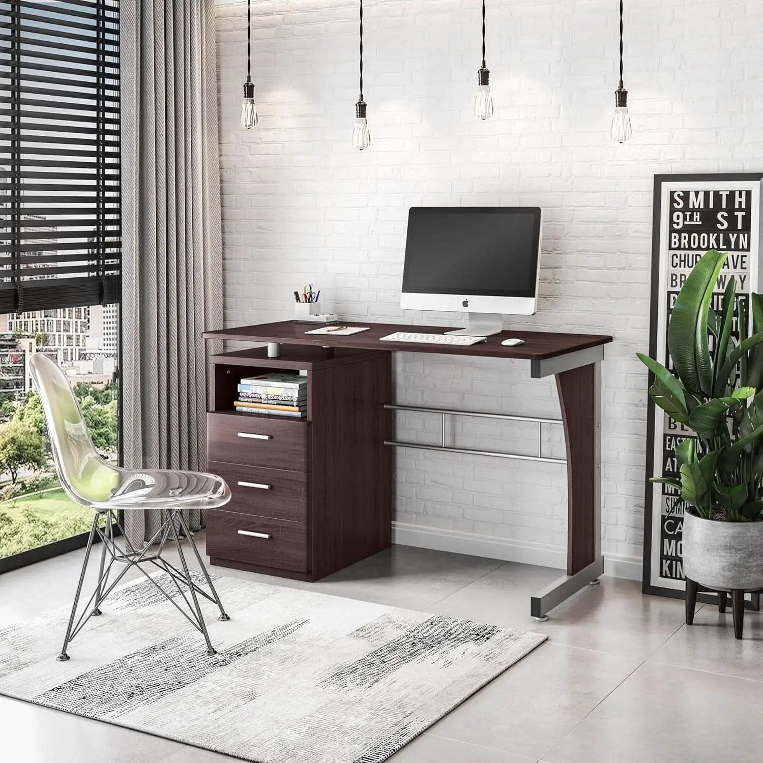 48 Inch Computer Desk with Drawers for Home Office from PriceLows™