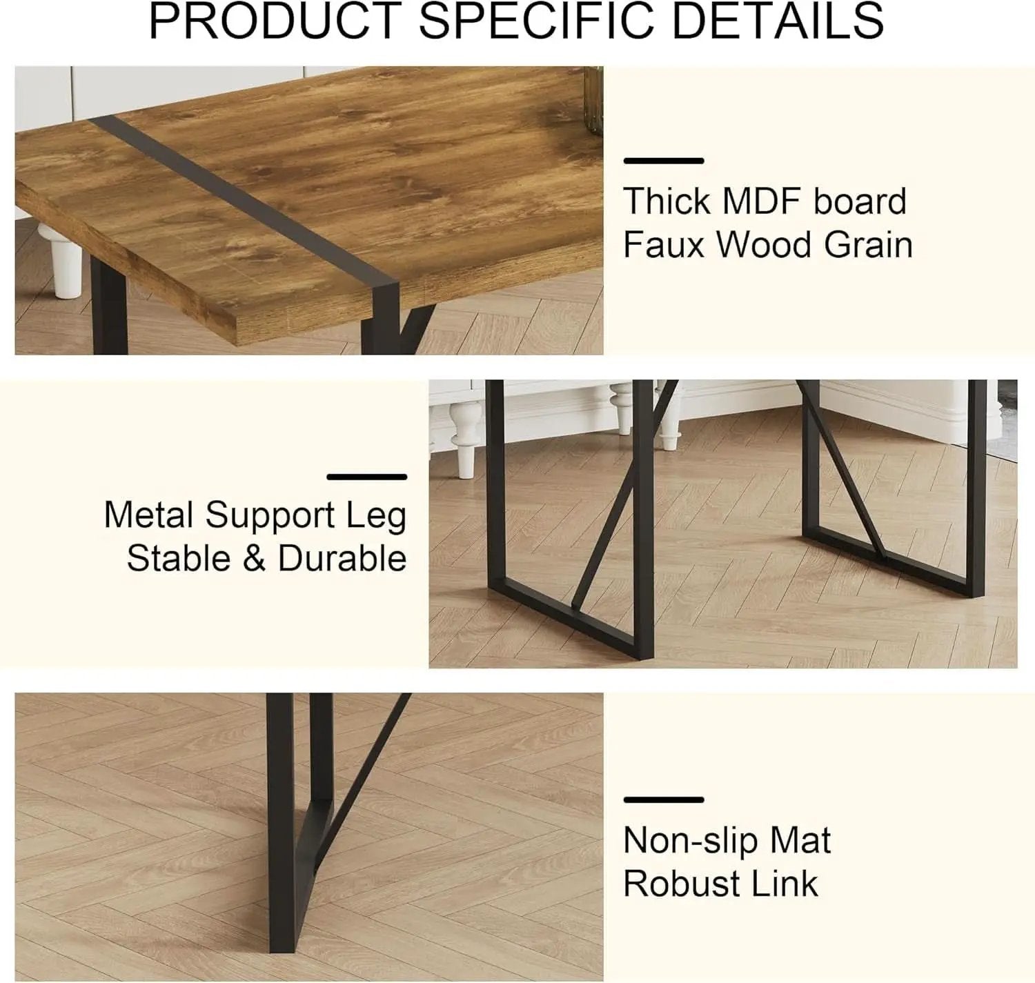 Executive Industrial Solid Walnut Dining Table Set from PriceLows™