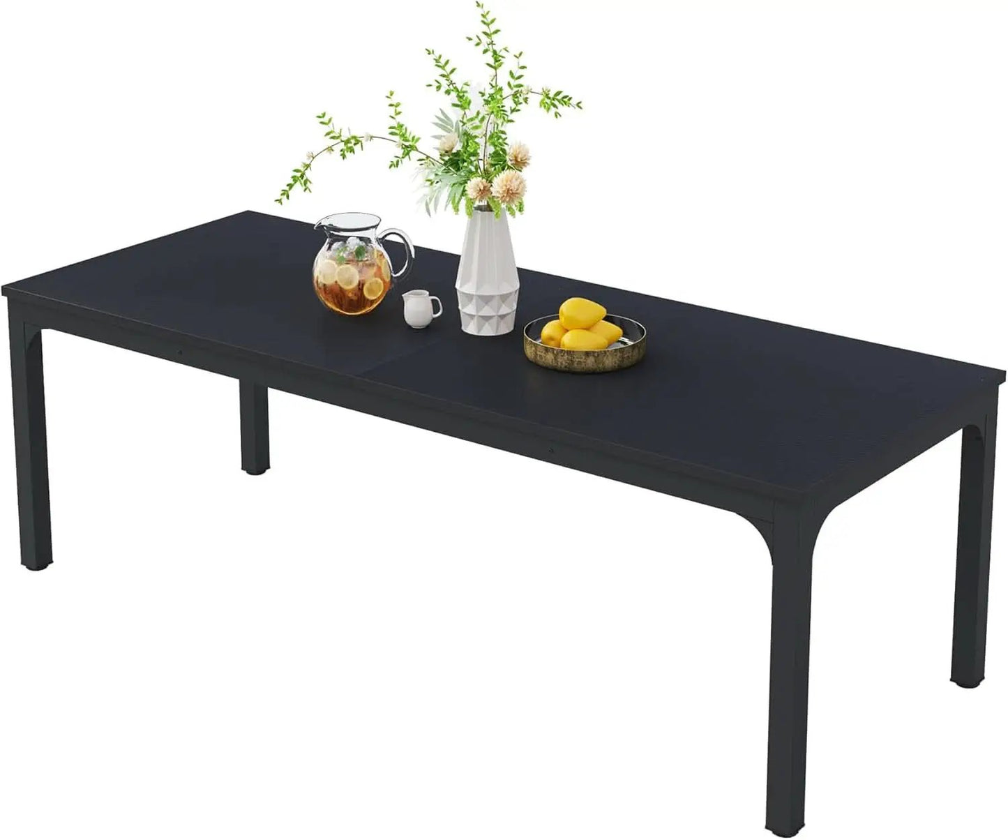 Black 78 Inch Rectangle Dining Table For 6 To 8 People from PriceLows™