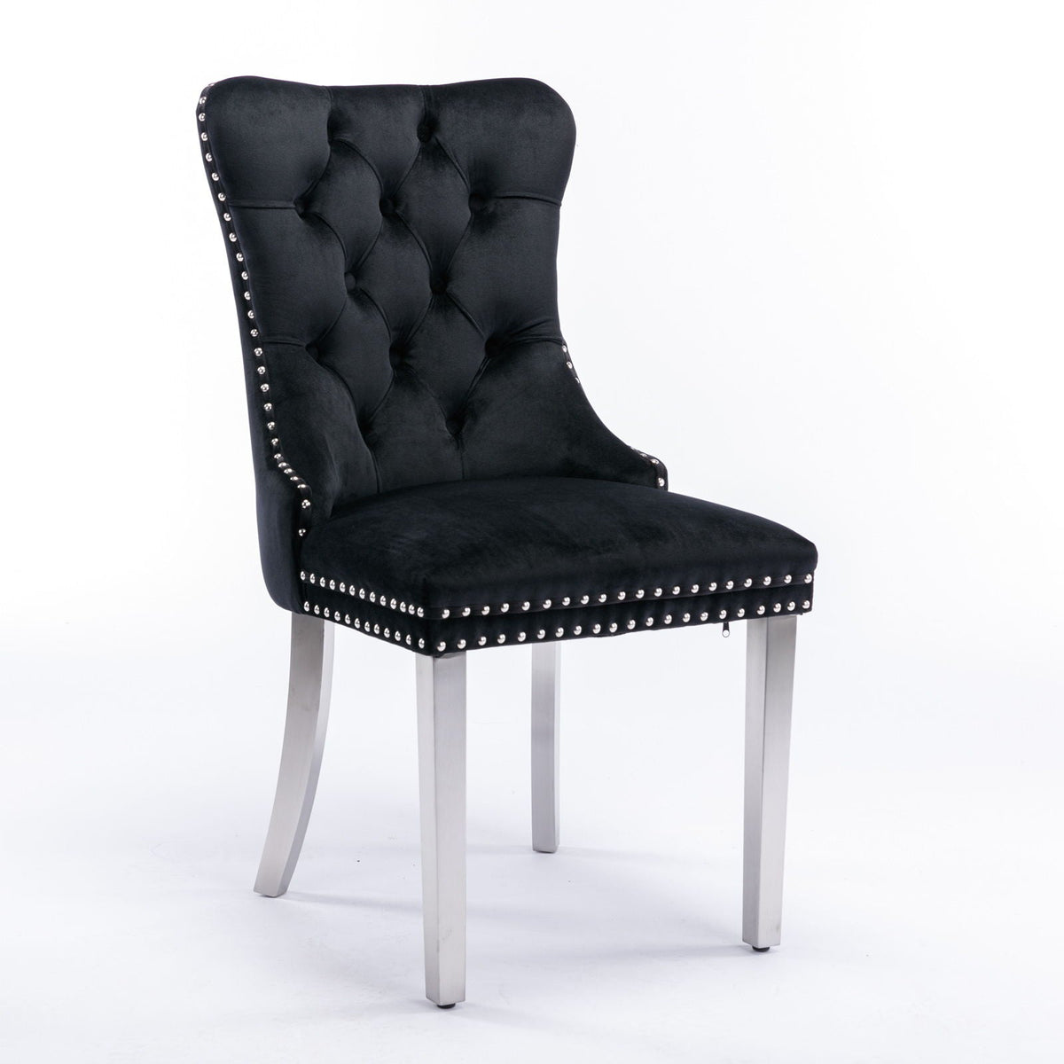 Dining Chair | Tufted Upholstery | Stainless Steel Legs | Set Of 2