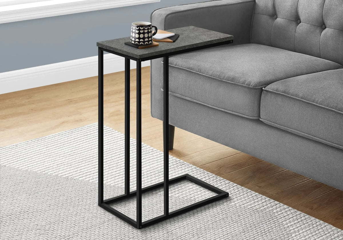 C-Shaped End Table | Space-Saving Design | Sleek Surface | Contemporary Style