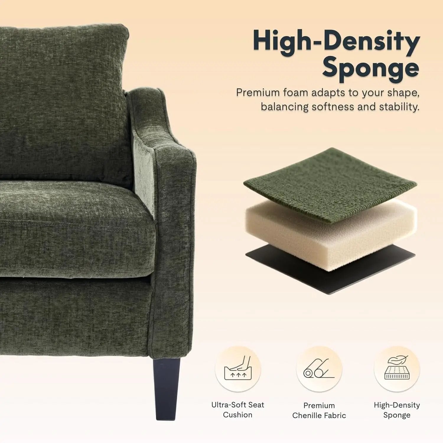 Compact Chenille Accent Chairs With Removable Covers from PriceLows™