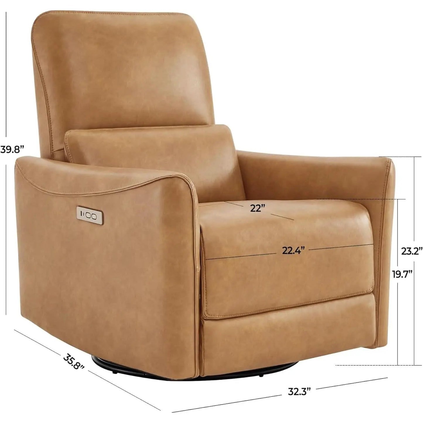 Power Recline Swivel Recliner With Lumbar Support For Living Room from PriceLows™