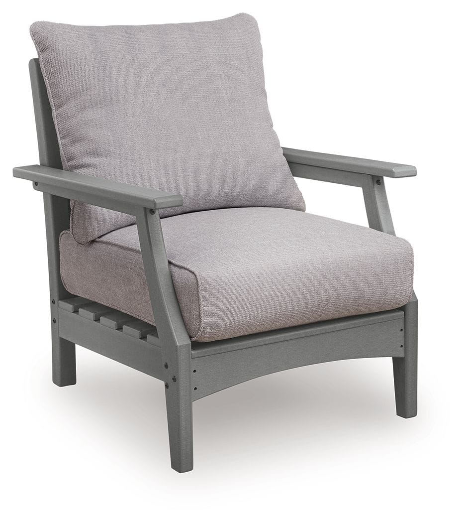 Cove Beach Lounge Chair With Cushion (Set of 2) | 29.75 x 34.13 x 36 in | Polyester & Fabric | Gray