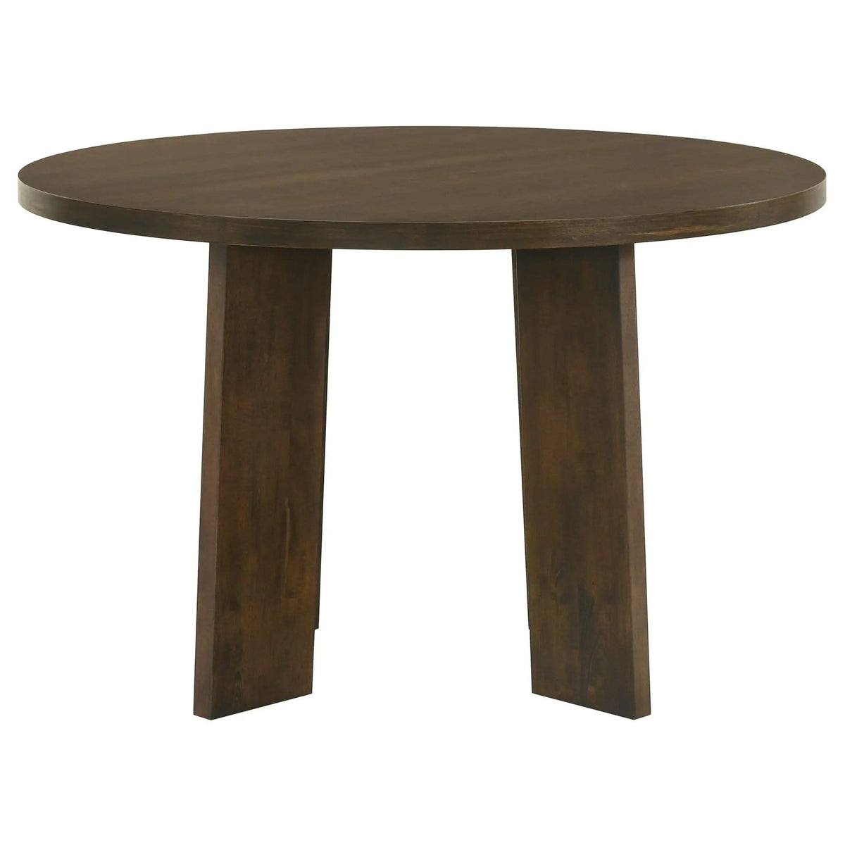 Strouse 47-inch Round Wood Dining Room Table | 47.25 x 47.25 x 30 in | Rubberwood & Engineered Wood | Walnut