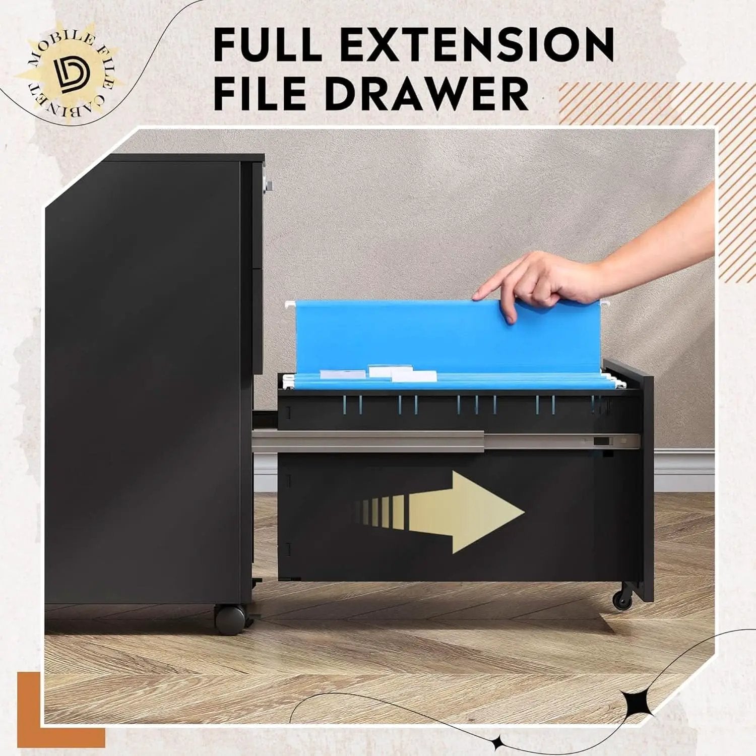 Locking 3 Drawer Steel File Cabinet With Digital Lock from PriceLows™