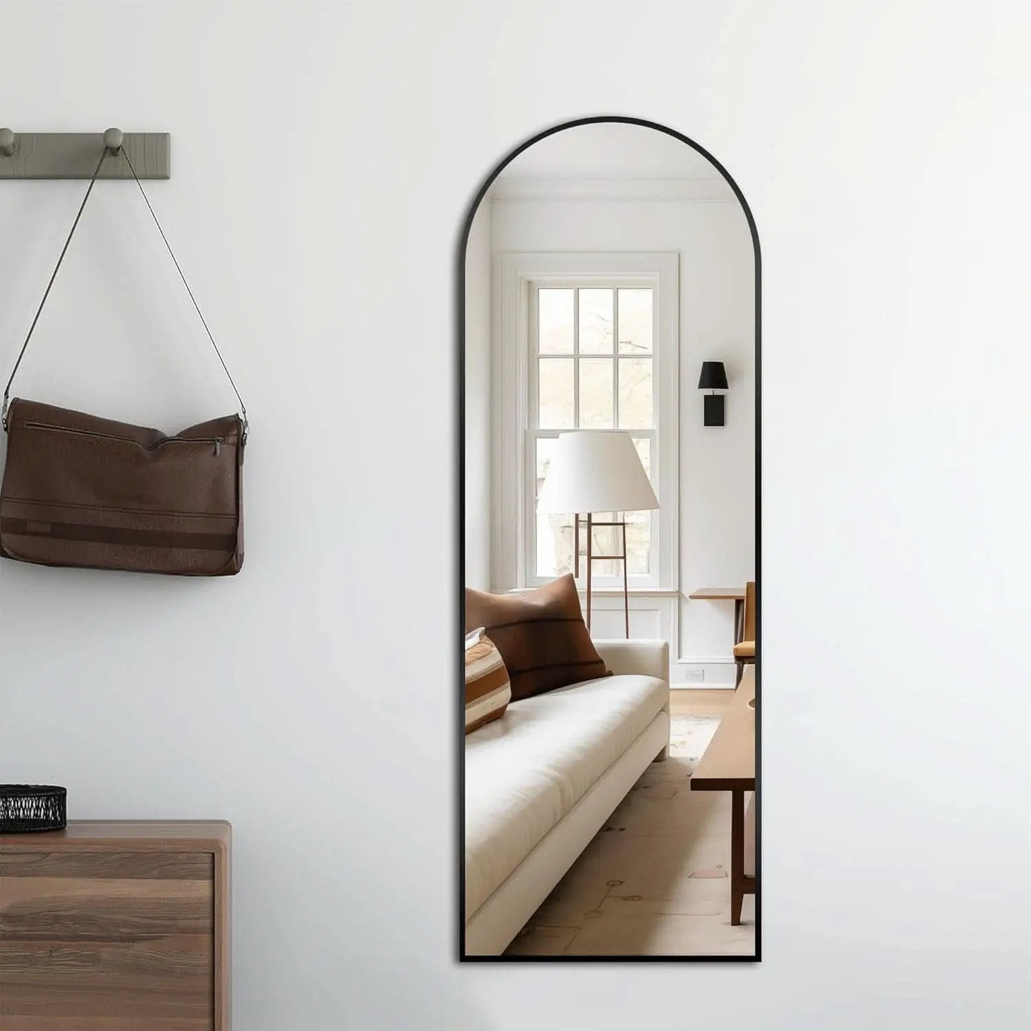 Arched Full Length Standing Mirror 56x20 Large Floor Mirror from PriceLows™