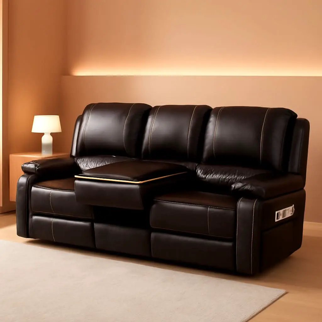 3 Seater Recliner Sofa With Hidden Storage Console from PriceLows™