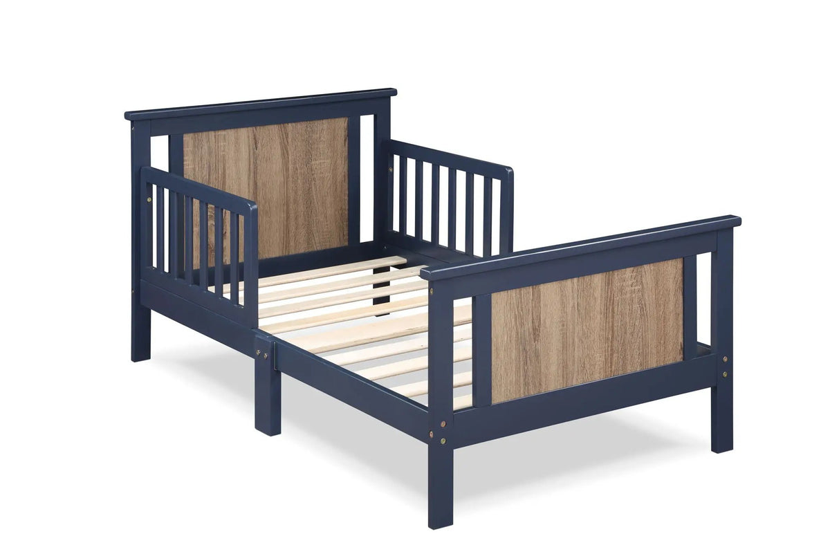 Connelly Reversible Panel Toddler Bed | Low Profile | Twin Bed Style | 53.75 Inch Length
