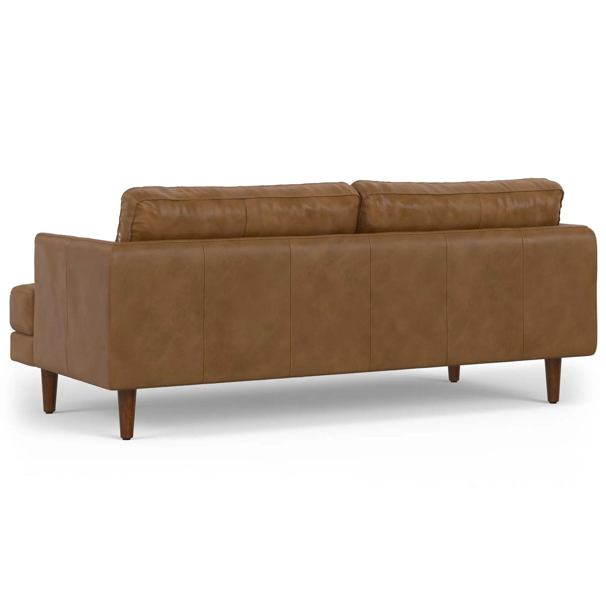 Livingston Upholstered Sofa | Genuine Aniline Leather | 7 Inch Thick Cushions | 76 Inch Length