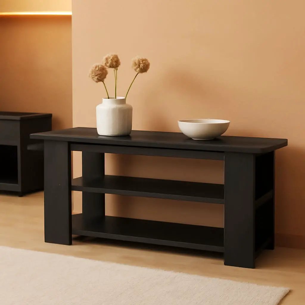 Jaya Espresso TV Stand For 50 Inch Screens Open Shelves from PriceLows™