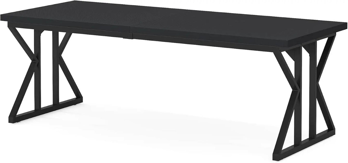 78.7 Inch Black Executive Desk Home Office Computer Desk from PriceLows™