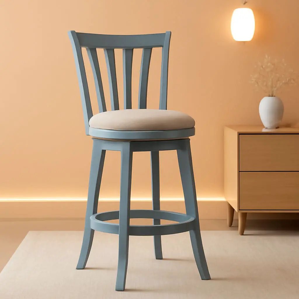 Bar Height Swivel Stool 30 Inch Blue Wire Brush Finish from PriceLows™