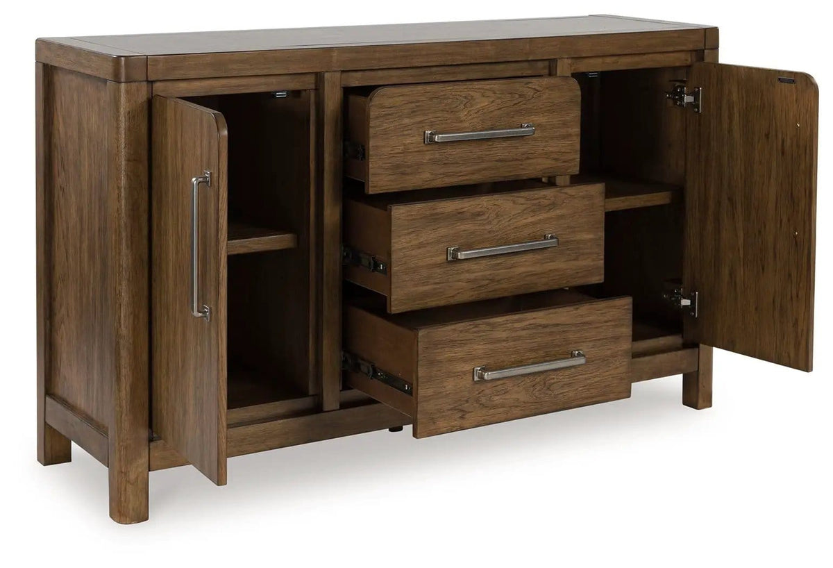 Cabalynn Dining Room Server | 60.13 x 18 x 36 in | Mdf & Veneer | Light Brown